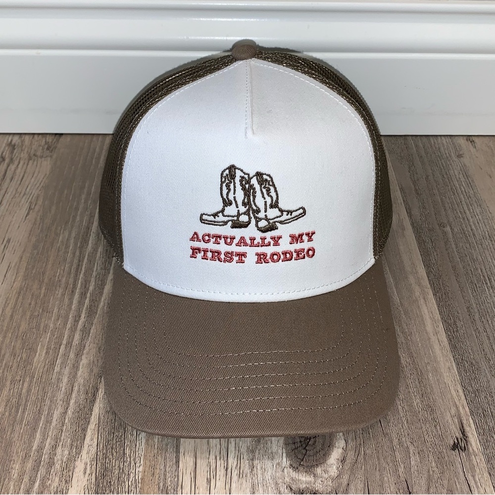 American Eagle Actually My First Rodeo Trucker Hat